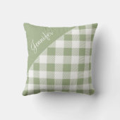 セージ緑バッファロープレイドチェックパターン名 クッション (裏面)