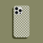 セージ緑パター市松模様にンチェッカーボード iPhone 14ケース<br><div class="desc">セージ緑パター市松模様にンチェッカーボードiPhoneケース</div>
