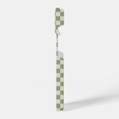 セージ緑パター市松模様にンチェッカーボード iPhoneケース (左側面)