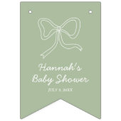 セージ緑パーソナライズされた赤ちゃんシャワーフォトバナー バンティングフラッグ (第1の旗)
