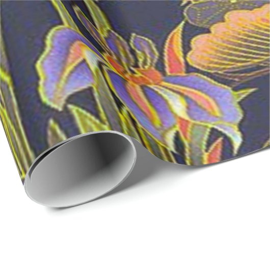 セージ緑ピンクの着物日本のフローラデコップページ ラッピングペーパー (ロールコーナー)