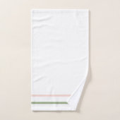 セージ緑ピンク白ストライプ色 バスタオルセット (ハンドタオル)