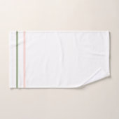 セージ緑ピンク白ストライプ色 バスタオルセット (ハンドタオル)