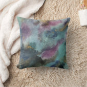 セージ緑ピンク金ゴールド水彩抽象芸術アート クッション (ブランケット)