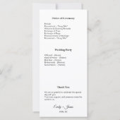 セージ緑フローラ水彩結婚式 プログラムカード (裏面)
