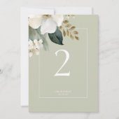セージ緑フローラ水結婚色のテーブル番号 (正面)