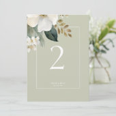 セージ緑フローラ水結婚色のテーブル番号 (スタンド正面)