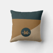 セージ緑ベージュブラウンモノグラームヴィンテージ色 クッション (裏面)