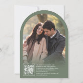 セージ緑ベージュワイルドフラワーバタフライアー結婚チーズ 招待状 (裏面)