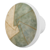 セージ緑ベージュ金ゴールド大理石ジオメトリック芸術的 セラミックノブ (右)