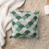 セージ緑ホタテガイの陰影パターン クッション (ブランケット)