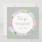セージ緑ボホサボサボサボサベビーシャワー サンキューカード (正面)