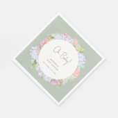 セージ緑ボホサボサボサボサボオ赤ちゃんシャワー スタンダードランチョンナプキン (角)