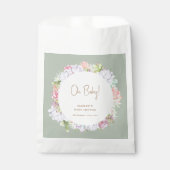 セージ緑ボホサボサボサボサボオ赤ちゃんシャワー フェイバーバッグ (正面)