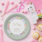 セージ緑ボホサボサボサボサボオ赤ちゃんシャワー ペーパープレート (パーティー)