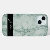 セージ緑ポリッシュ大理石名付き石 Case-Mate iPhoneケース (裏面 (横))