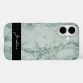 セージ緑ポリッシュ大理石名付き石 Case-Mate iPhoneケース (裏面 (横))