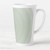 セージ緑ミニマリストサークルグラデーションモノグラム カフェラテマグ (右)
