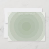 セージ緑ミニマリストサークルグラデーションモノグラム ノートカード (正面)