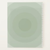 セージ緑ミニマリストサークルグラデーションモノグラム プランナー手帳 (裏面)