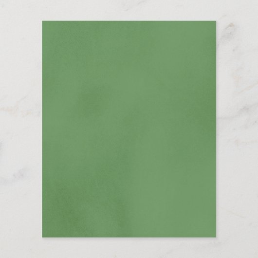 セージ緑ミニマリストベビーシャワーアドバイスカード (裏面)