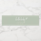 セージ緑ミニマリストモダンボホベイビーシャワー ペットボトルラベル (シングルラベル)