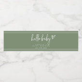 セージ緑ミニマリストモダンボホベイビーシャワー ペットボトルラベル (シングルラベル)