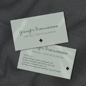 セージ緑ミニマルプロフェッショナル書道 名刺