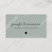 セージ緑ミニマルプロフェッショナル書道 名刺 (裏面)