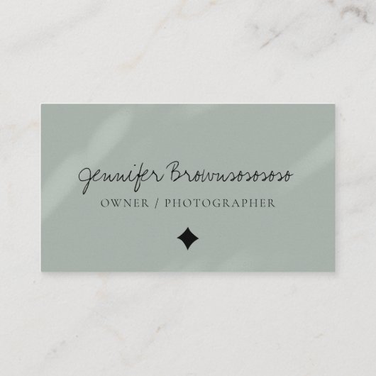 セージ緑ミニマルプロフェッショナル書道 名刺 (裏面)