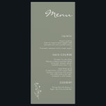 セージ緑ミニマルモダンリストtwig Motifフラットメニュー メニュー<br><div class="desc">Sage Green Minimalist Twig Motif Flatモダン Menu白いツインや葉のモチーフとスクリプモダントの見出しを持つセージの緑のメモダンニュー。</div>