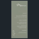 セージ緑ミニマルモダンリストtwig Motifフラットメニュー メニュー<br><div class="desc">Sage Green Minimalist Twig Motif Flatモダン Menu白いツインや葉のモチーフとスクリプモダントの見出しを持つセージの緑のメモダンニュー。</div>