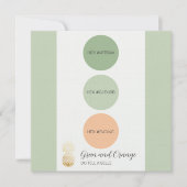 セージ緑ミュートされたカラーパレットカード 招待状 (正面)