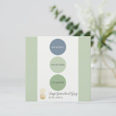 セージ緑ミュートされたカラーパレットカード 招待状 (スタンド正面)