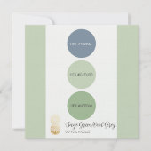 セージ緑ミュートされたカラーパレットカード 招待状 (正面)