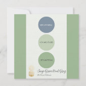 セージ緑ミュートされたカラーパレットカード 招待状 (正面)