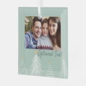 セージ緑モダンのクリスマスツリー写真 ガラスオーナメント (正面左)