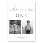 セージ緑モダンエレガントな結婚年齢テーブル番号 テーブルナンバー (正面)