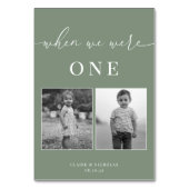 セージ緑モダンエレガントな結婚年齢テーブル番号 テーブルナンバー (正面)