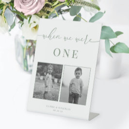 セージ緑モダンエレガントな結婚年齢テーブル番号 台座サイン