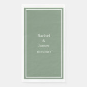 セージ緑モノグラムエレガント名モダン結婚の名前 (正面)