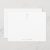 セージ緑モノグラムシンプル製パーソナライズされた文具 ノートカード (正面/裏面)