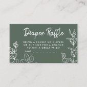 セージ緑ユーカリおむつラッフルエンクロージャカード エンクロージャーカード (正面)