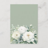 セージ緑ユーカリフローラ結婚ズ詳細エンクロ エンクロージャーカード (裏面)