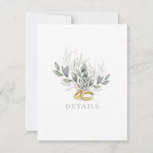 セージ緑ユーカリプタスフラット結婚ズ詳細カード 招待状 (裏面)