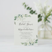 セージ緑ユーカリプトゥスブライダルシャワー招待 ポストカード (スタンド正面)