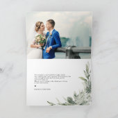 セージ緑ユーカリプトゥスミニマリスト結婚植物学 サンキューカード (内部)