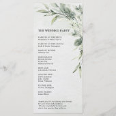 セージ緑ユーカリプトゥスミニマリスト結婚植物学 プログラム (裏面)