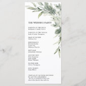 セージ緑ユーカリプトゥスミニマリスト結婚植物学 プログラム (裏面)