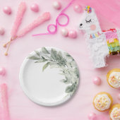 セージ緑ユーカリプトゥスミニマリスト結婚植物学 ペーパープレート (パーティー)